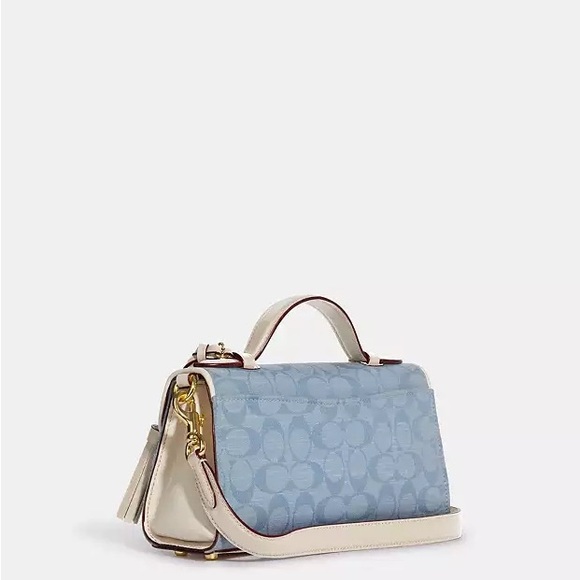 ❤️COACH KLEO Top Handle In Signature Chambray ~ NWT C8513 $398 - Picture 4 of 10